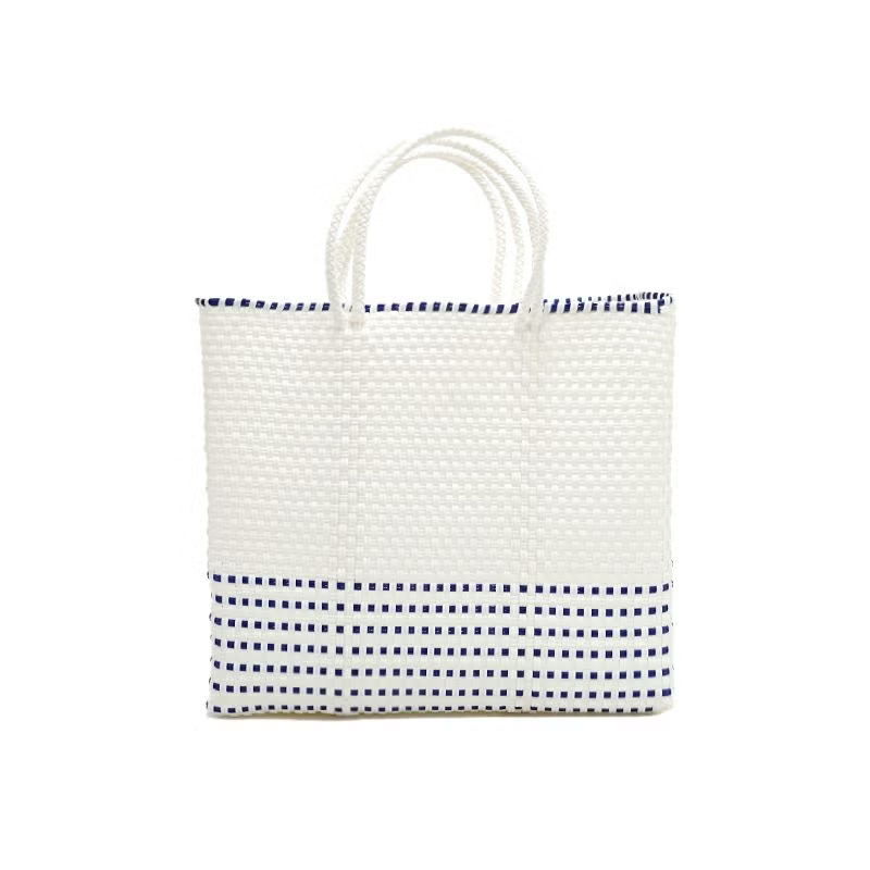 MERCADO BAG - HALF CHECK - White / Navy (S) | Letra｜レトラ公式通販