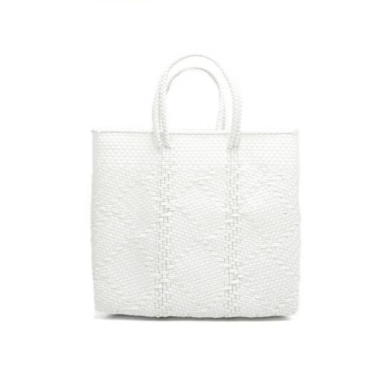 MERCADO BAG - ROMBO SOLID - LONG HANDLE - White (M) | Letra